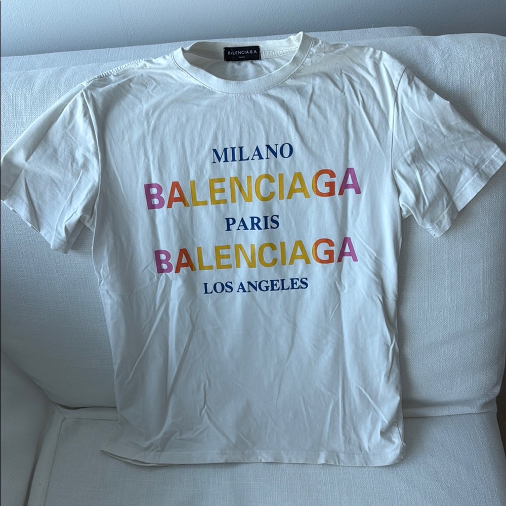 Balenciaga White Graphic T-Shirt